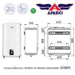 medidas Termo APARICI SC 80 T Biposicional