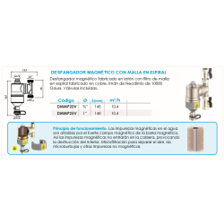 Ficha técnica Desfangador magnético con Malla Espiral FERCO DMMP25V