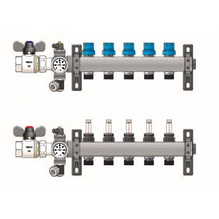 Colector Inox con Equilibrado Completo 8 vías FERCO 8 x 24-19
