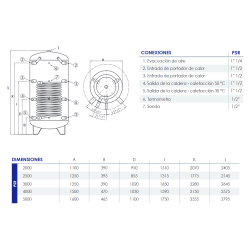 Medidas y Conexiones Interacumulador con Serpentín FERCO 3000L