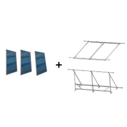 Pack 3 Placas Solares Térmicas FERCO con Soporte Universal Plano o Inclinado FCE2.5