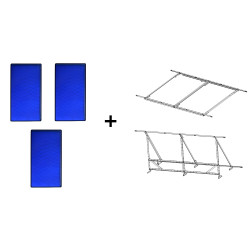 Pack 3 Placas Solares Térmicas con Soporte Universal Plano o Inclinado FERCO FCE2.2M