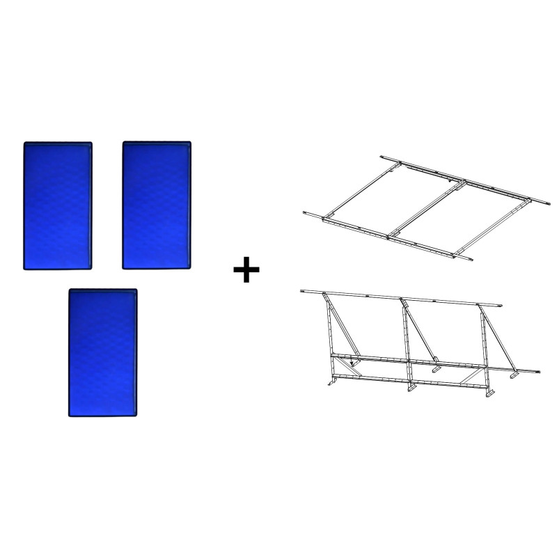 Pack 3 Placas Solares Térmicas con Soporte Universal Plano o Inclinado FERCO FCE2.2M