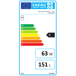 Etiqueta energetica Acumulador Solar Inox con Serpentín JUNKERS-BOSCH Waternox 1 150L
