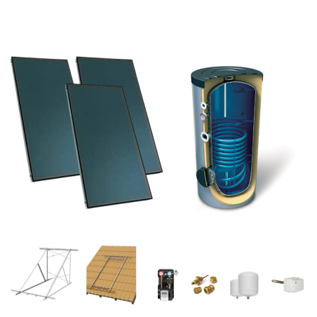 Kit Forzado Solar Térmico TRADESOL CF500-(3)x2,00