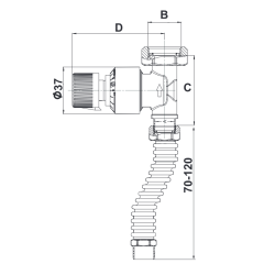 Medidas Kit Válvula de Presión Diferencial en Línea FERCO 3/4" x 1/2"