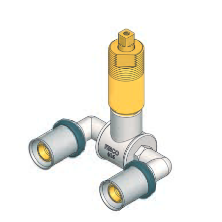 Llave Esfera U Prensado RF Press Fitting FERCO Ø 16
