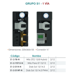 Ficha técnica Grupo de Bombeo Solar Drain Back 1 Vía FERCO S1-2-YST13-N
