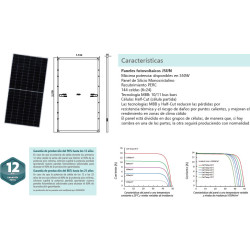 prestaciones Panel Solar Fotovoltaico Monocristalino 550W Johnson JSUN550 PERC Half-Cut MBB