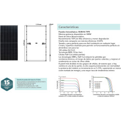detalle tecnico funciones Panel Solar Fotovoltaico Johnson JSUN580N 580W Monocristalino N-TYPE TOPCon Half-Cut