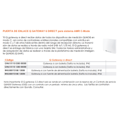 Ficha técnica PUERTA DE ENLACE Q GATEWAY 6 DIRECT para sistema AMR C-Mode