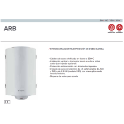 Ficha técnica del  INTERACUMULADOR MULTIPOSICIÓN DE DOBLE CAMISA