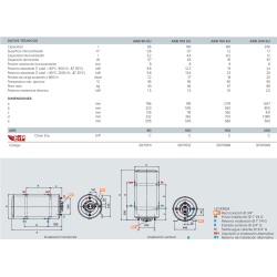 Ficha técnica del  INTERACUMULADOR MULTIPOSICIÓN DE DOBLE CAMISA