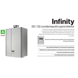 Descripción del calentador infinity rinnai de condensación para interior