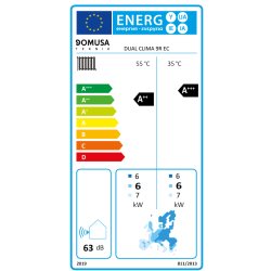 Etiqueta energetica Bomba de Calor Aerotermia DOMUSA DUAL CLIMA 6R