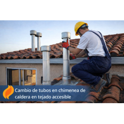 Servicio de subida a tejado accesible para cambio de tubos de chimenea de caldera