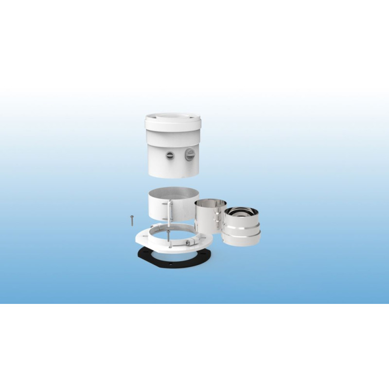 Conexión vertical multicompatible para evacuación de humos de calentador