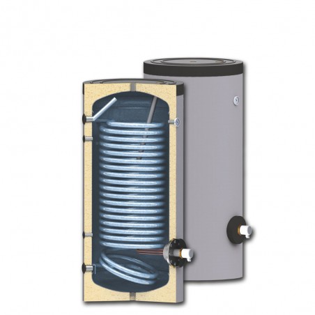 acumulador con gran serpentin para aerotermia 150 litros