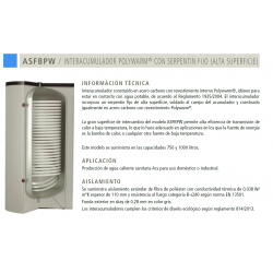 prestaciones interacumulador serpentin alto rendimiento suicalsa 1000 litros asfb100pw10rfp