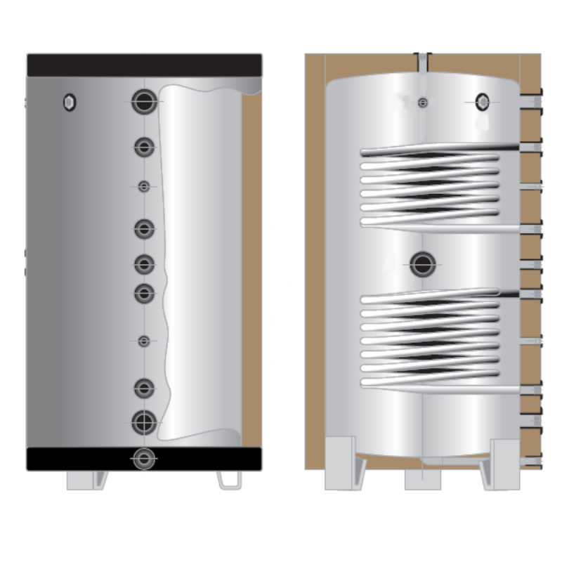 Interacumulador Inox con 2 Serpentines FERCO XEP800