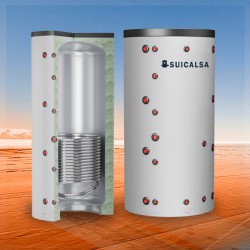 deposito inercia con serpentin 2000 litros acero negro carbono suicalsa