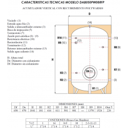 tomas conexiones acumulador inercia 500 litros cordivari DAB050PW08RFP