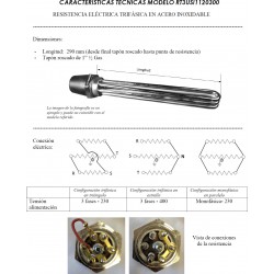 medidas y conexiones resistencia trifasica monofasica suicalsa