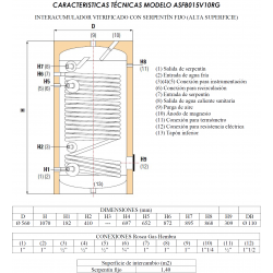 conexionado roscas acumulador aeotermia SUICALSA ASFBV 150l.