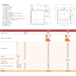 medidas y conexiones caldera leña 25kw tl ferroli