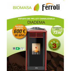 estufa canalizable 3 estancias ferroli diadema 10kw