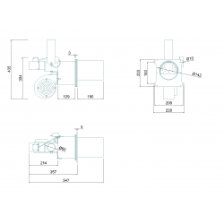 cotas medidas elementos quemador biomasa y70 natural fire