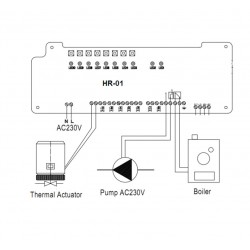 conexión modulo control calefaccion termostato hasta 8 unidades