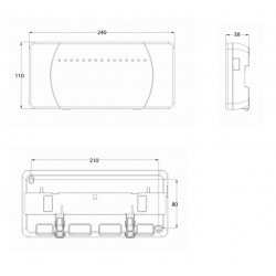medidas del modulo 8 zonas para termostatos ambiente