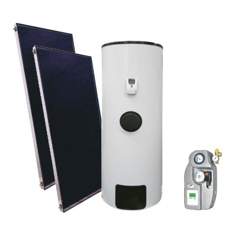 conjunto solar acs 300 litros drain back 2 placas solares termicas