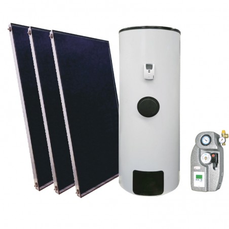 conjunto solar acs 500 litros drain back 3 placas solares termicas