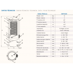 conexiones y tomas deposito inercia y acs 250 litros 300 litros
