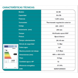 conexiones consumo alto ancho diametro termoblu 50 ev