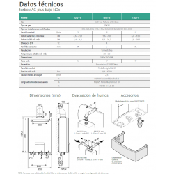 medidas y accesorios calentador vaillant estanco 15 litros
