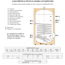 datos tecnicos acumulador con serpentín 500 litros cordivari