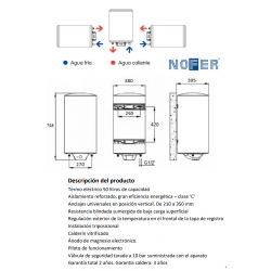 Caracteristicas Técnicas Termo NOFER SB 50 N Triposición