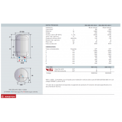 Caracteristicas Termo ARISTON PRO ZEN HPC 150 V EU