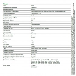 ficha técnica  Sobretensiones Monofásico Schneider 40A