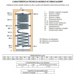 Acumulador ACS instantáneo CORDIVARI ECO COMBI 1 800L