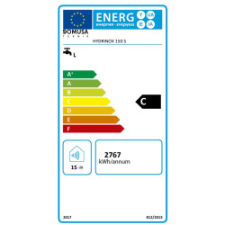 Etiqueta energética Termo inox Domusa Hydrinox 150L SUELO